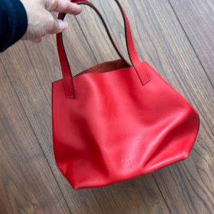 Carolina Herrera Matryoshka small size red leather like new